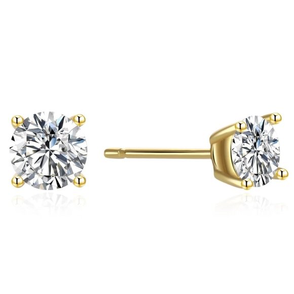 Certified 1ct. t.w. Diamond Brilliant Cut Stud Earrings - Picture 1 of 16